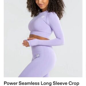 Lavender Long Sleeve Crop Top